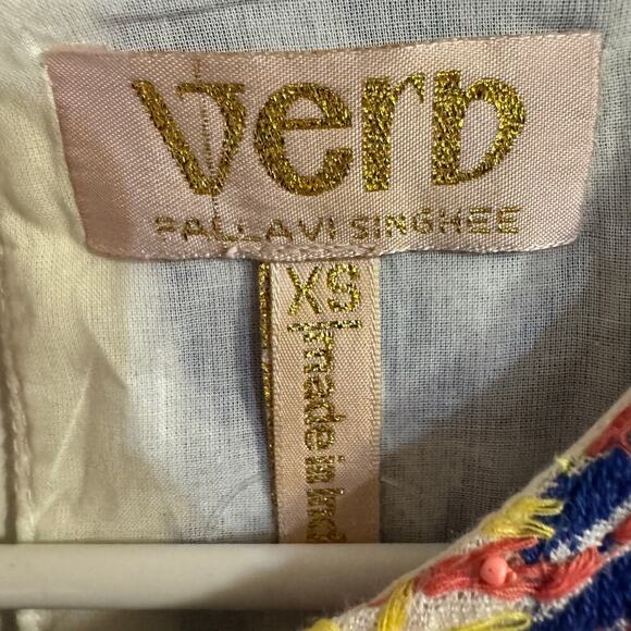 NWT Anthropologie Verb by Rhapsody Embroidered Blouse Boho Peasant Festival XS - Picture 13 of 14